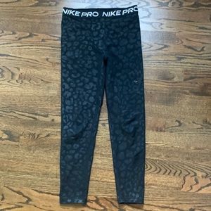 NikePro Black Leopard Print Leggings